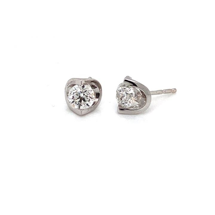 18ct White Gold Solitaire Diamond Earrings 1.00ct