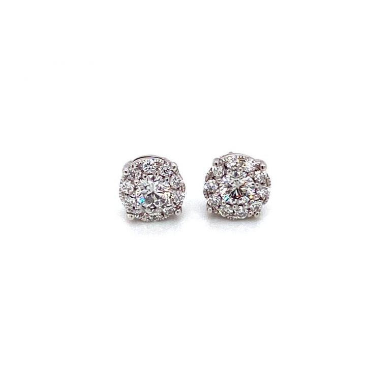 18ct White Gold nvisble Set Diamond Earrings