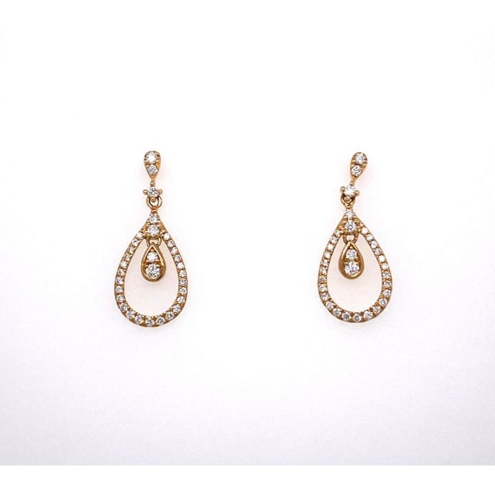 9ct Yellow Gold Teardrop Diamond Earrings