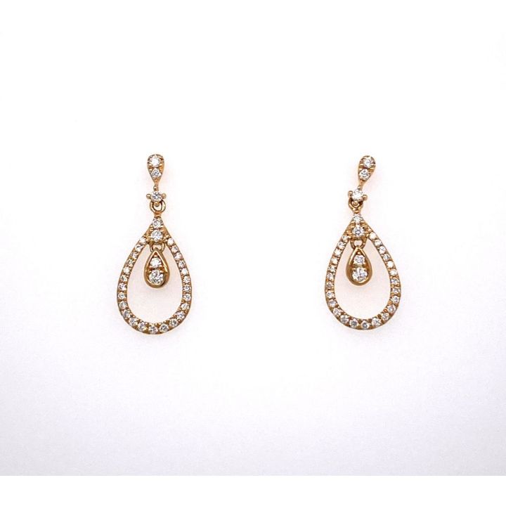 9ct Yellow Gold Teardrop Diamond Earrings
