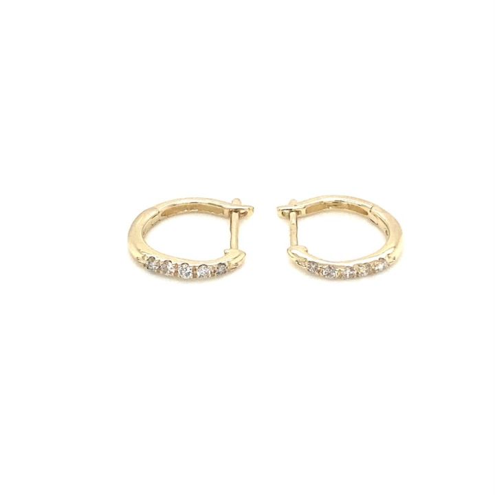 9ct Yellow Gold Huggie Style Diamond Earrings