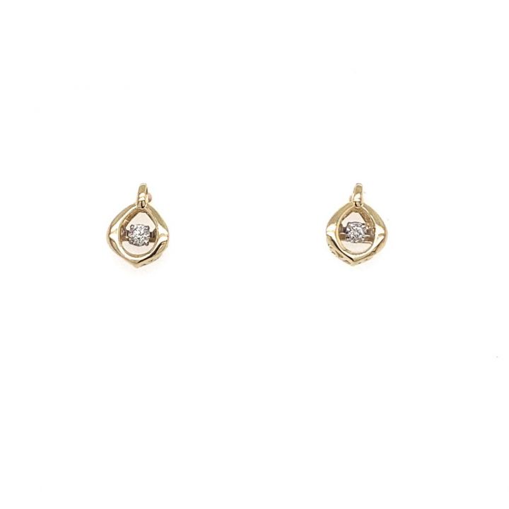 9ct Yellow Gold Open Teardrop Diamond Stud Earrings