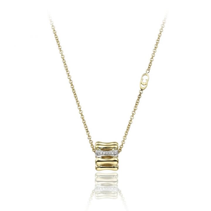 Chimento 18ct Yellow Gold & Diamond Bamboo Necklace
