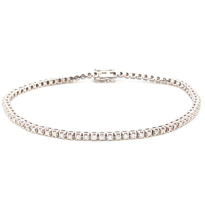 9ct White Gold Diamond Tennis Bracelet 1.00ct