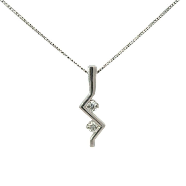 Platinum Diamond Zig Zag Pendant