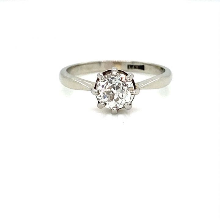 Pre Owned 18ct & Platinum Old Cut Diamond Ring 1.02ct