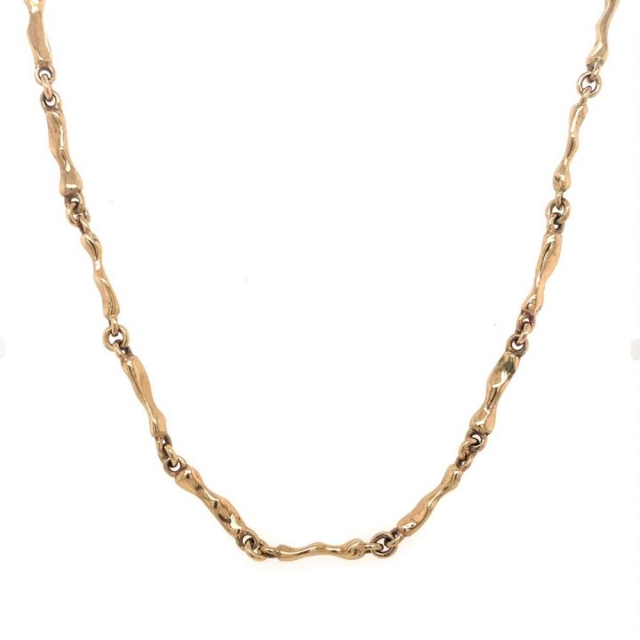 Pre Owned 9ct Yellow Gold Solid Bar Link Chain