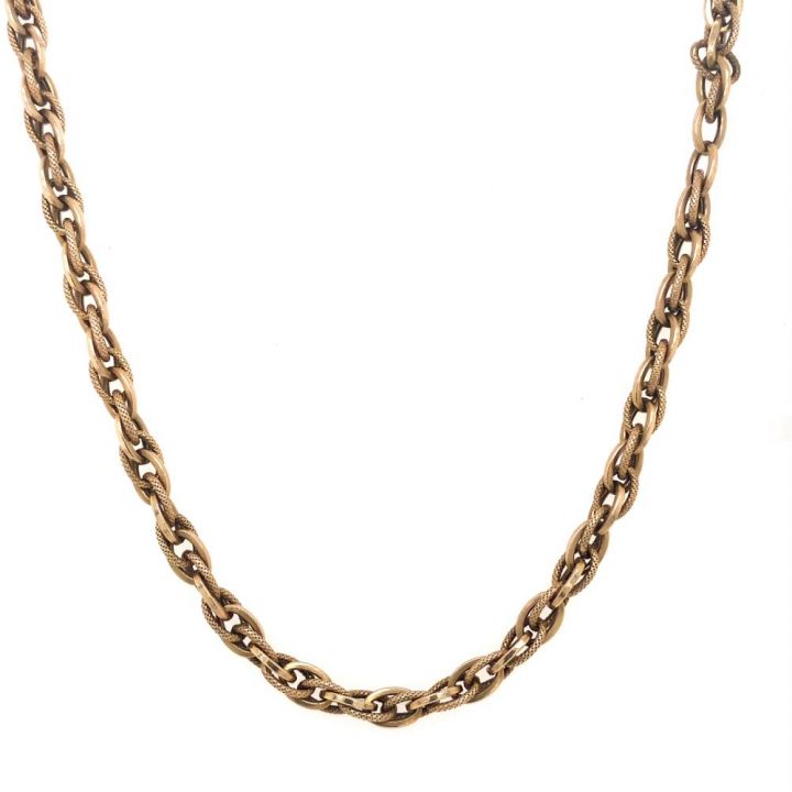 Pre Owned 9ct Yellow Gold Double Belcher Chain