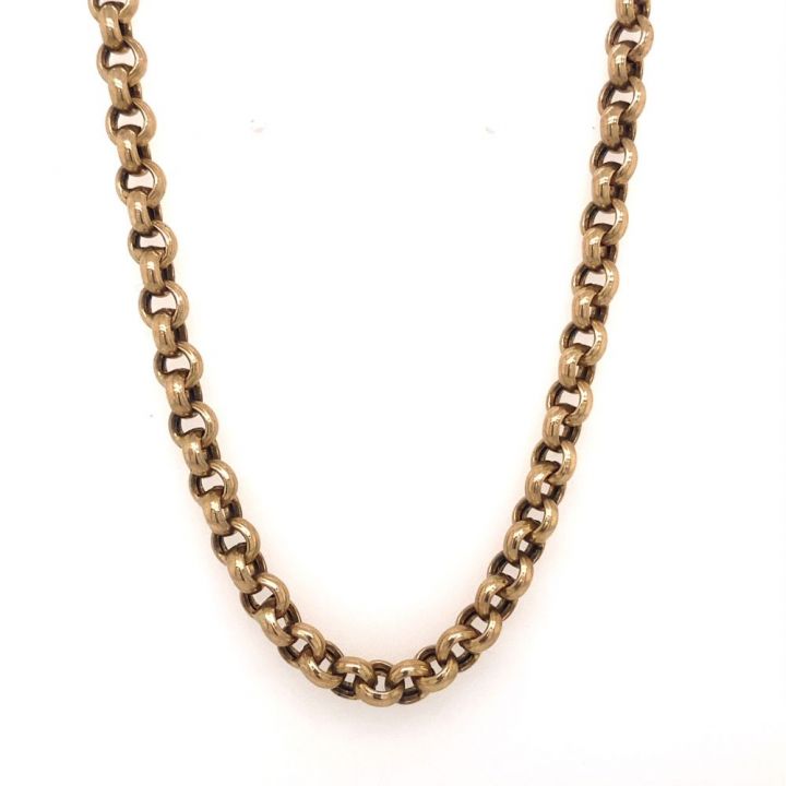Preowned 9ct Yellow Gold Hollow Belcher Chain 64cm
