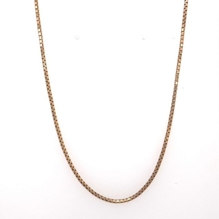 Preowned 9ct Yellow Gold Box Chain 38cm.