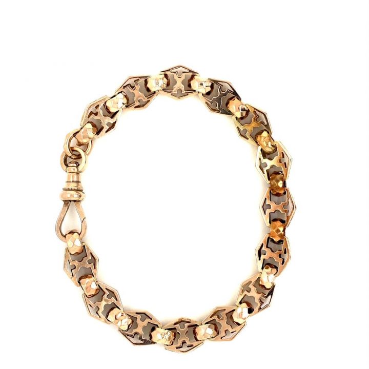 Pre Owned 9ct Yellow Gold Fancy Link Bracelet