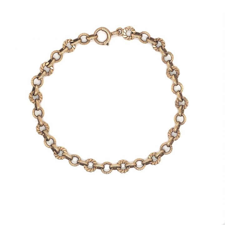 Preowned 9ct Yellow Gold Fancy Circle Bracelet