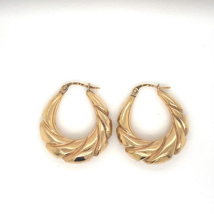 Preowned 9ct Yellow Gold Creole Earrings