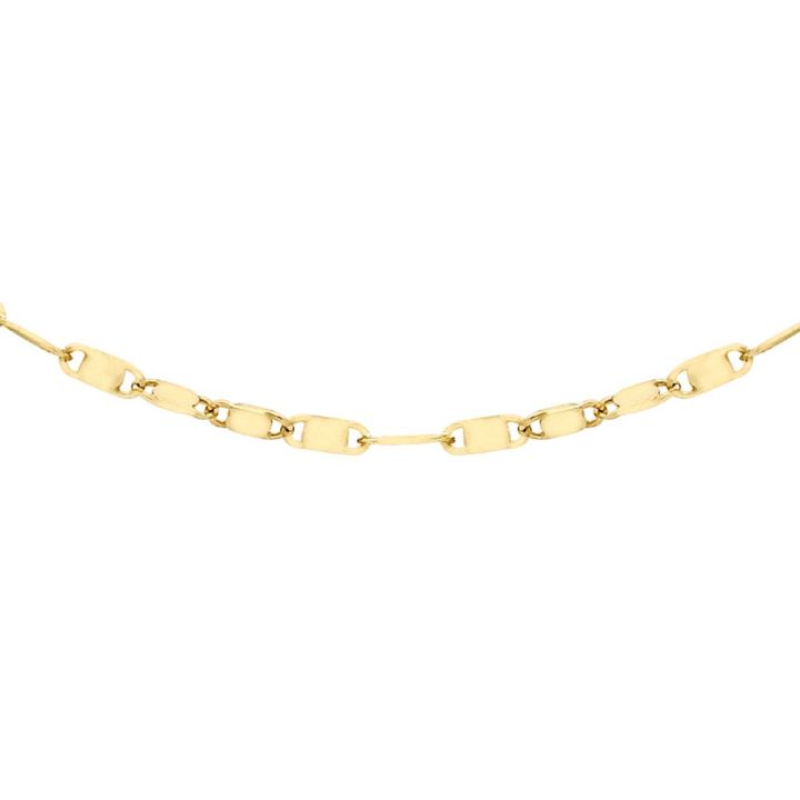 9ct Yellow Gold Sparkle Flat Link Chain