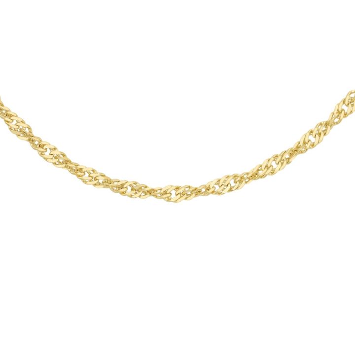 9ct Yellow Gold 18" Sparkle Twist Curb Chain