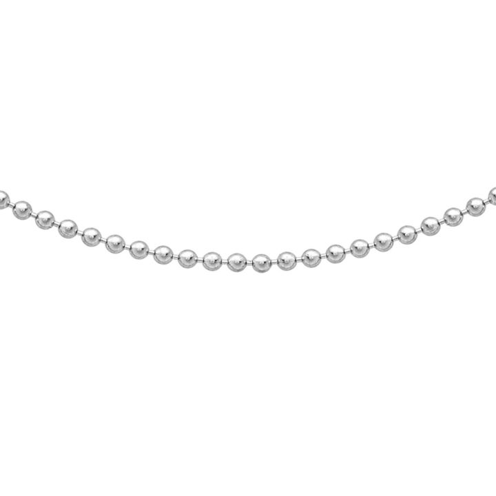 9ct White Gold Ball Link Chain