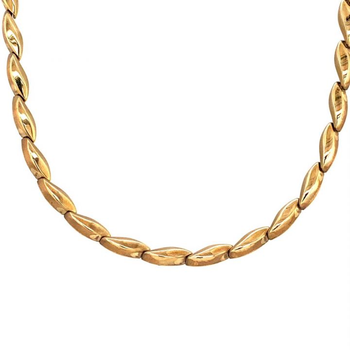 9ct Yellow Gold Marquise Link Necklace