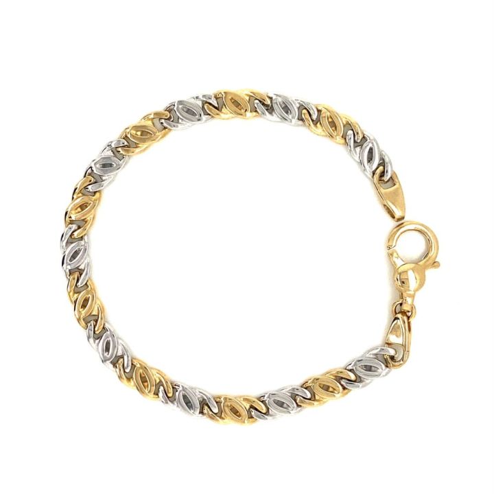 9ct Yellow & White Gold Double Curb Bracelet