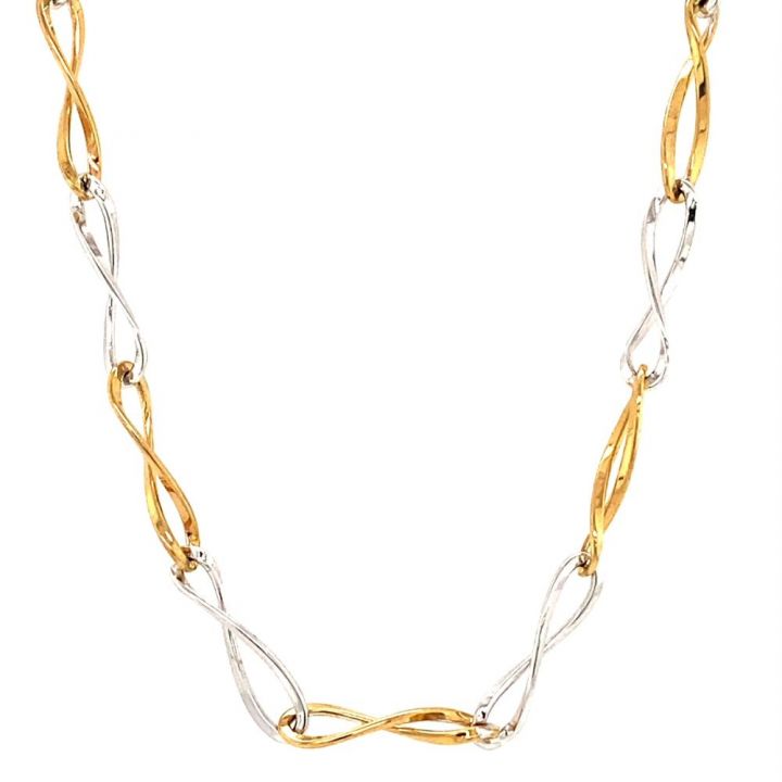 9ct Yellow & White Gold Infinity Link Necklace