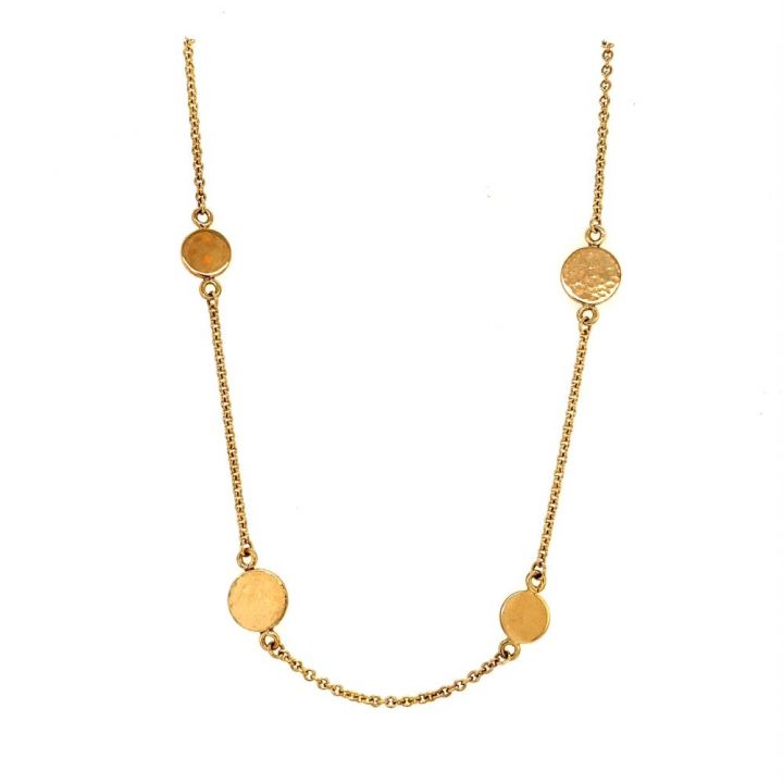 9ct Yellow Gold Hammered Disc Necklace