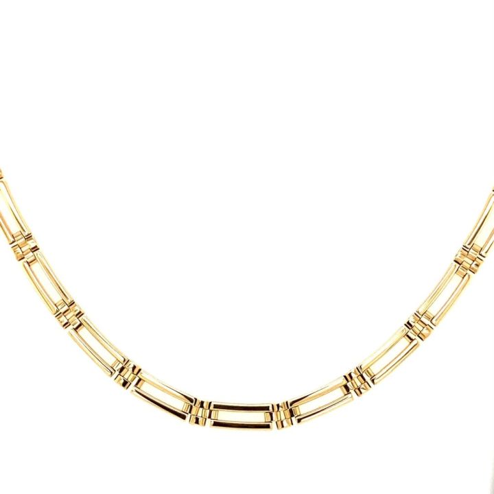 9ct Yellow Gold Fancy Open Link Necklace