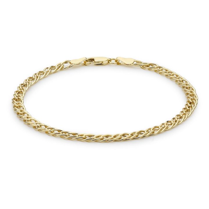 9ct Yellow Gold Double Curb Bracelet