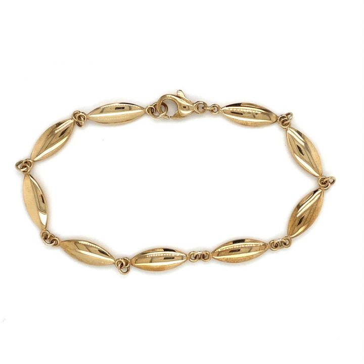 9ct Yellow Gold Marquise Link Bracelet