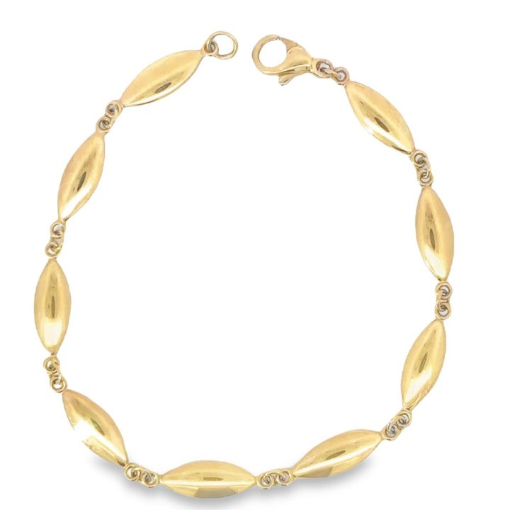 9ct Yellow Gold Marquise Link Bracelet