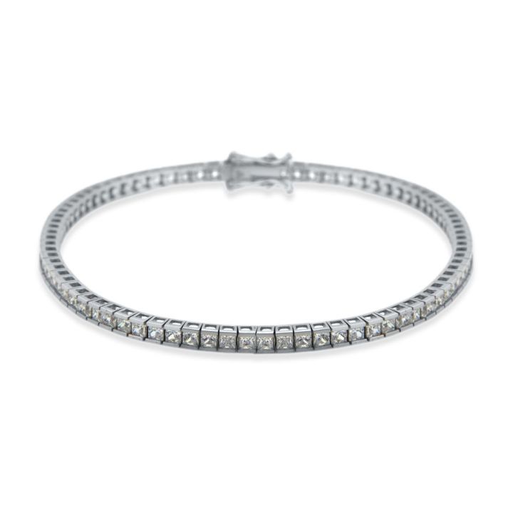 9ct White Gold Cubic Zirconia Tennis Bracelet