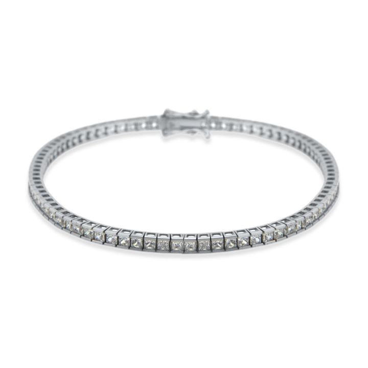 9ct White Gold Cubic Zirconia Tennis Bracelet