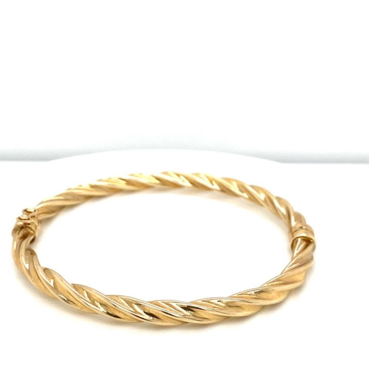 9ct Yellow Gold Twist Full Bangle