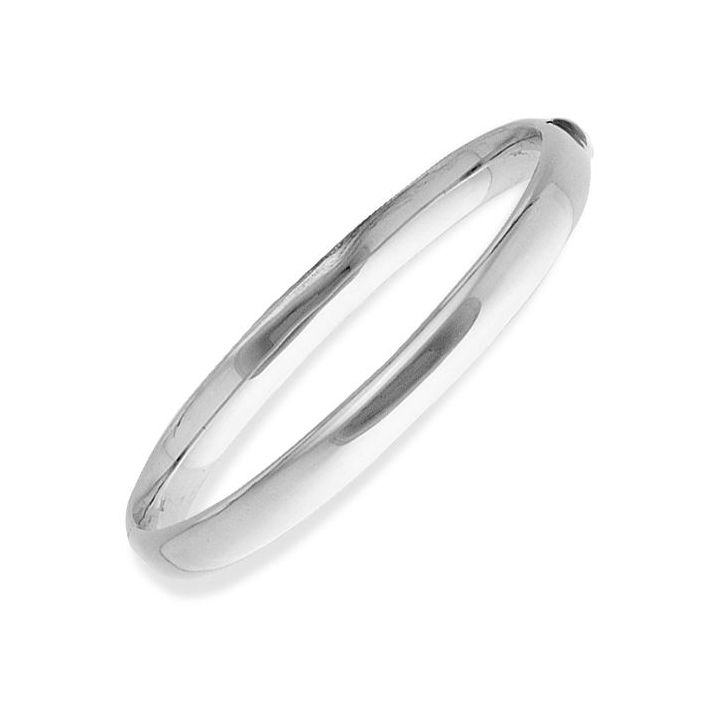 9ct White Gold Oval Hinged Bangle