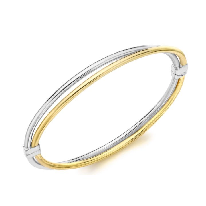 9ct Yellow & White Gold Bangle