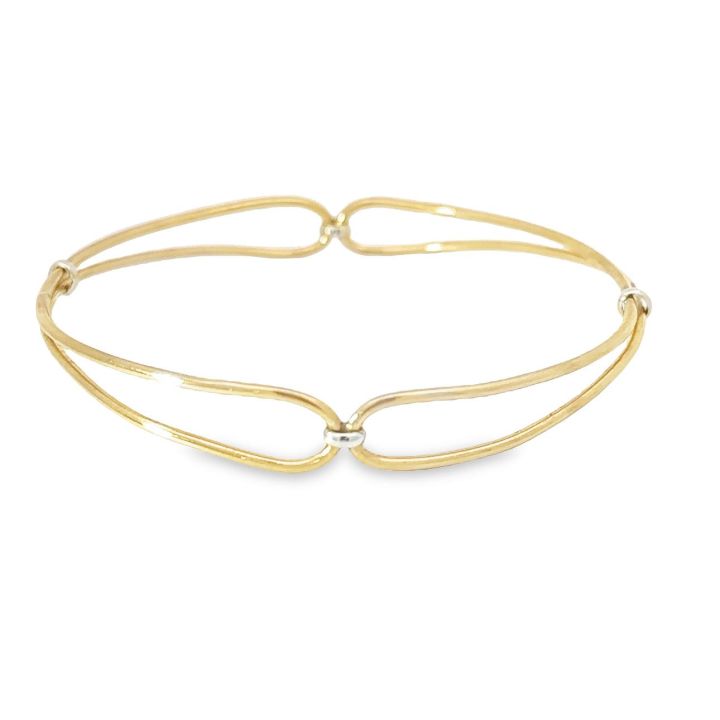 9ct Yellow Gold Bow Shaped Slave Bangle