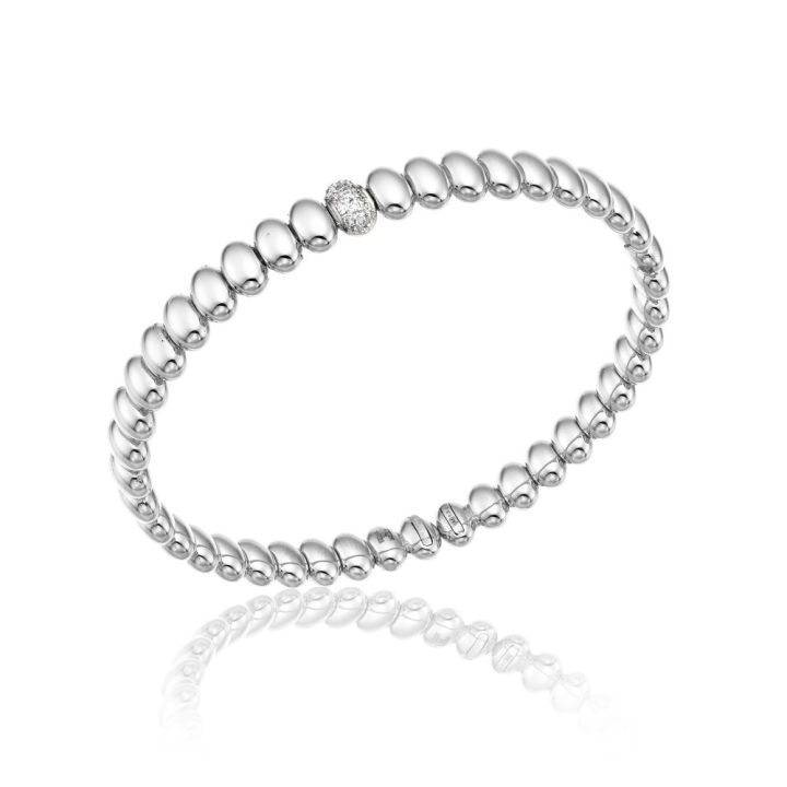 Chimento 18ct White Gold & Diamond Armillas Acqua Bangle