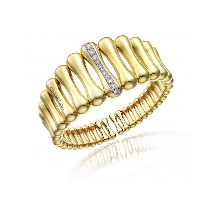 Chimento 18ct Gold & Diamond Bamboo Over Bangle