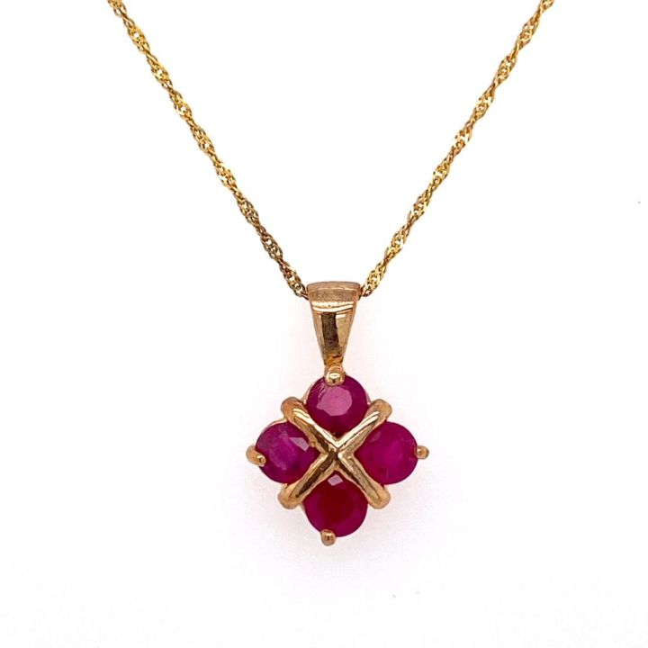 9ct Yellow Gold Ruby Pendant