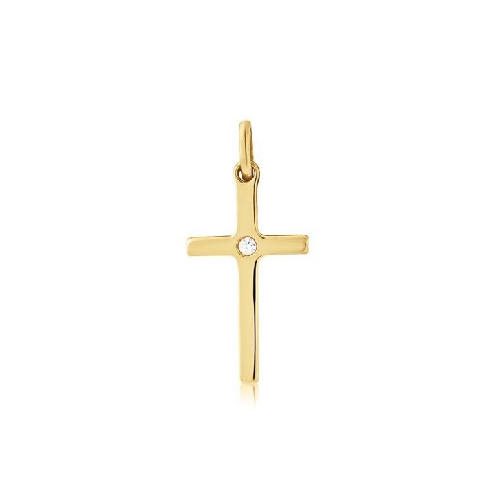 9ct Yellow Gold Diamond Set Cross