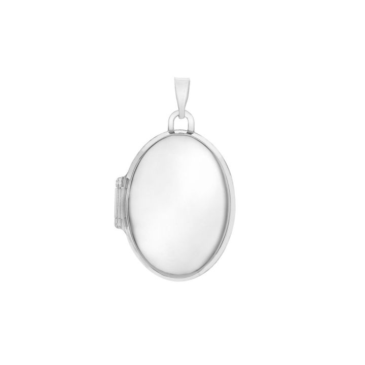 9ct White Gold Oval Locket