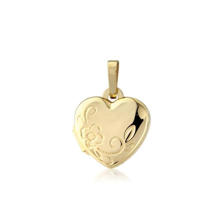 9ct Yellow Gold 1/2 Engraved Heart Locket