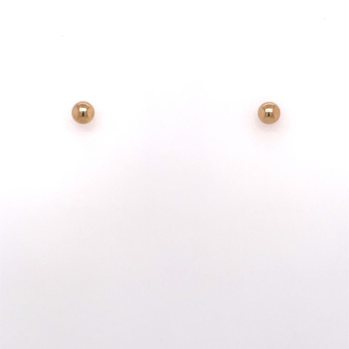 9ct Yellow Gold 3mm Ball Stud Earrings