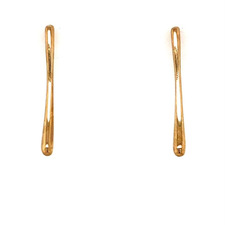 9ct Yellow Gold Curved Bar Earrings