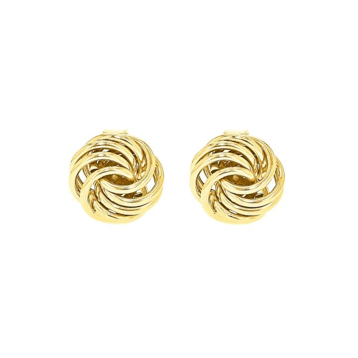 9ct Yellow Gold Wire Knot Stud Earrings