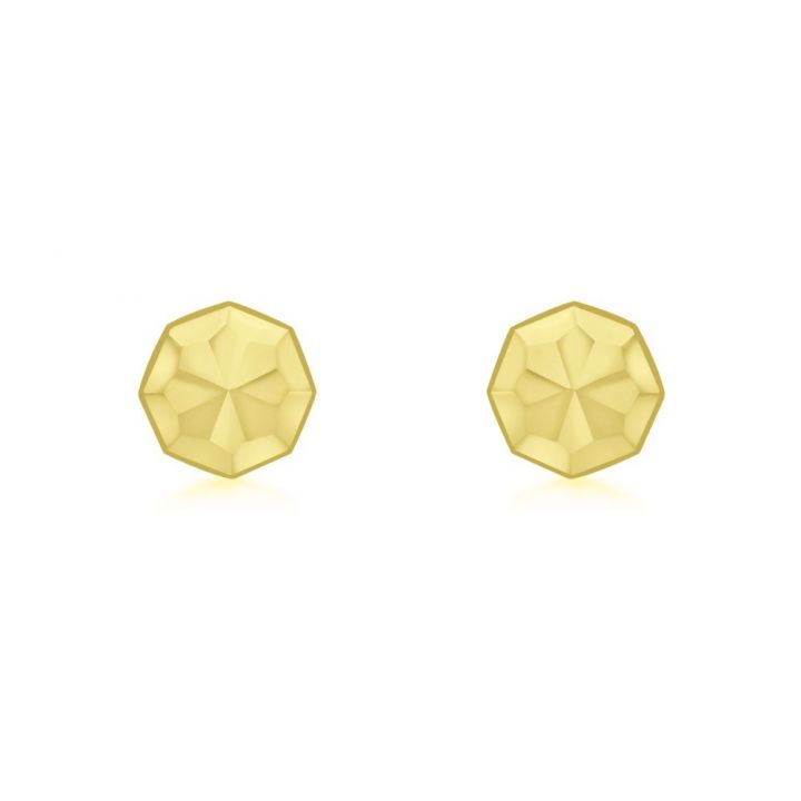 9ct Yellow Gold Octangonal Faceted Stud Earrings