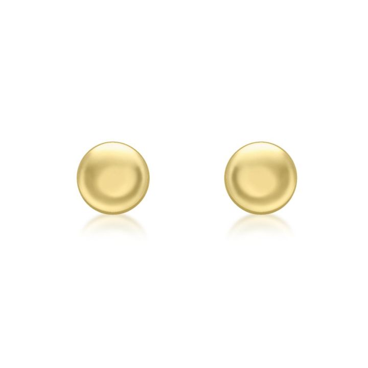 9ct Yellow Gold Button Stud Earrings