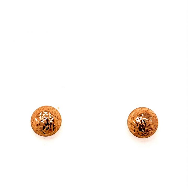 9ct Rose Gold Diamond Cut Domed Stud Earrings