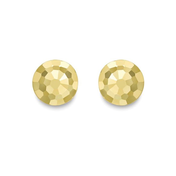 9ct Yellow Gold Disco Stud Earrings