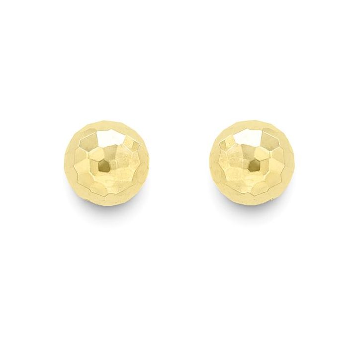9ct Yellow Gold Diamond Cut Ball Stud Earrngs