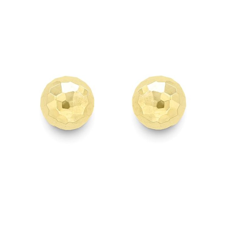 9ct Yellow Gold Diamond Cut Ball Stud Earrngs