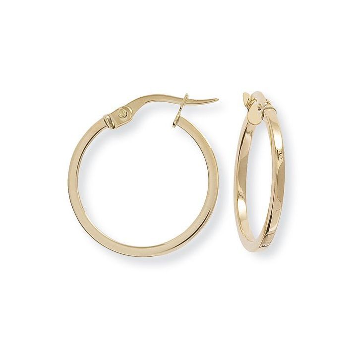 9ct Yellow Gold Medium Hoop Earrings